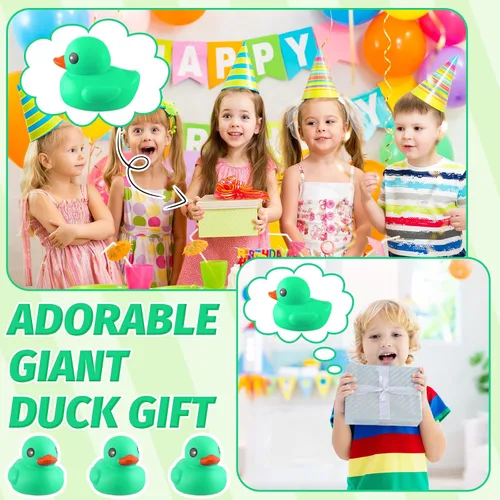 Vista 5 de Honoson Pato de Goma Gigante de 6.89 Pulgadas Pato de Goma Grande Patito Grande Juguete de Baño con Sonido Chirriante para Verano Baby Shower Fiesta