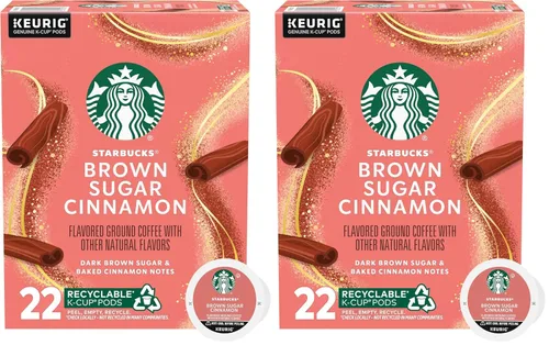 Vista 9 de Cápsulas de café K-Cup de Starbucks, Café con sabor caliente o helado, Azúcar moreno y canela, 10 cápsulas Keurig