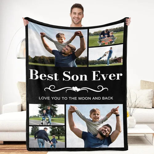 Vista 9 de Regalos de Beat Mom Ever, mantas personalizadas con fotos, mantas personalizadas con imagen para mamá de hija, hijo, a mi mamá, amante o esposa