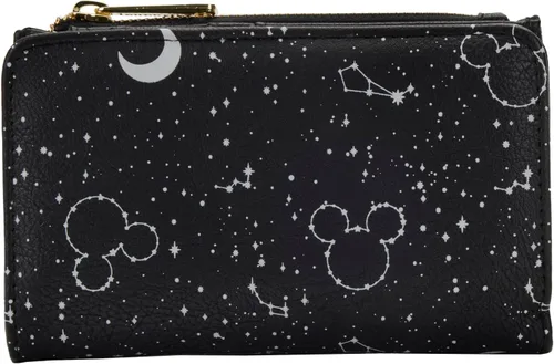 Vista 3 de Loungefly Disney Mickey Constellation - Cartera con solapa que brilla en la oscuridad