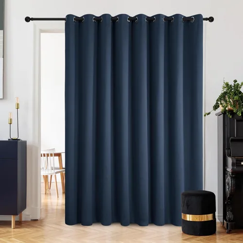 Vista 243 de Deconovo Cortinas opacas 100% con forro negro, cortinas con ojales aisladas térmicamente que reducen el ruido, doble capa para oscurecer