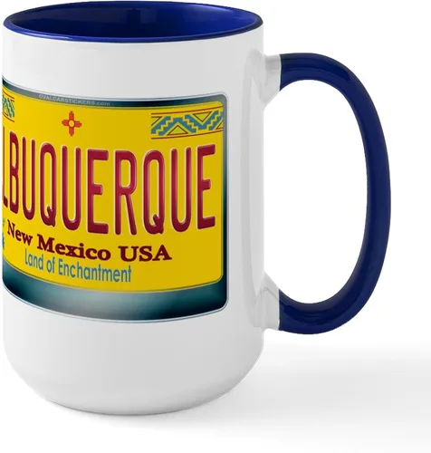 Vista 13 de CafePress ALBUQUERQUE New Mexico - Taza grande para placa de matrícula de 15 oz (15.0 fl oz)