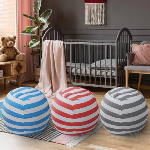 Vista 5 de Miaowater - Puf con cremallera para almacenamiento de peluche y organizar habitaciones de niños y adultos, 24 pulgadas