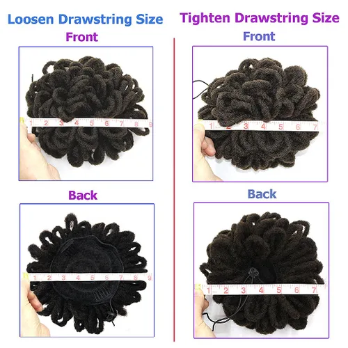 Vista 8 de DreadLocks Chignons Afro High Puff Cola de Caballo con Cordón Moño de Cabello Postizos Faux Locs Chignons con Clip Cola de Caballo para Mujeres