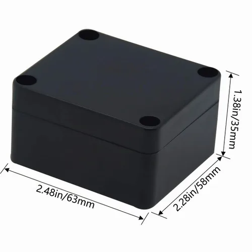 Vista 2 de Zulkit. - Caja de plástico impermeable ABS IP65. - Caja de derivación eléctrica - color negro.