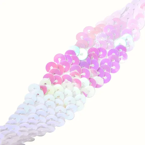 Vista 2 de Mandala Crafts - Cinta de lentejuelas elásticas iridiscentes AB de 1 pulgada para coser 10 Yards, Metallic Color, Washable, Stretchy Band, for