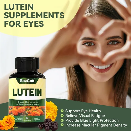 Vista 3 de Luteína para ojos, luteína 20 mg, suplementos de luteína y zeaxantina, suplementos para los ojos, alivio de la fatiga ocular y apoyo para la salud