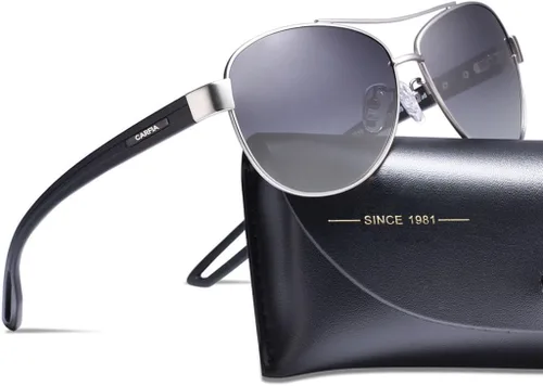 Vista 17 de CARFIA Aviator Polarized Sunglasses for Women UV400 Protection CA3210 Lente degradado azul