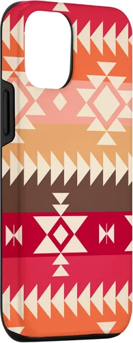 Vista 3 de Funda con diseño azteca navajo para iPhone 14, color marrón occidental, rojo, naranja, rosa