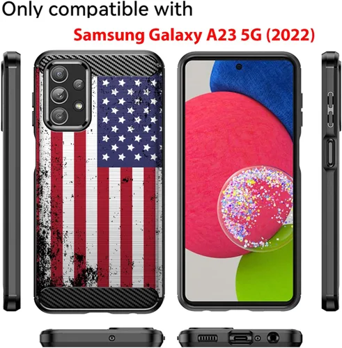 Vista 2 de CasesOnDeck Funda compatible con Samsung Galaxy A23 5G / A23 - Funda de TPU flexible y suave y ajustable con protección contra golpes