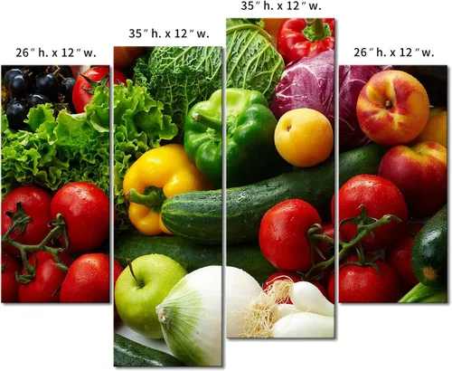 Vista 7 de Las diversas verduras coloridas de la pintura del arte de la pared de las imágenes imprimen en la comida de la lona la imagen para la decoración