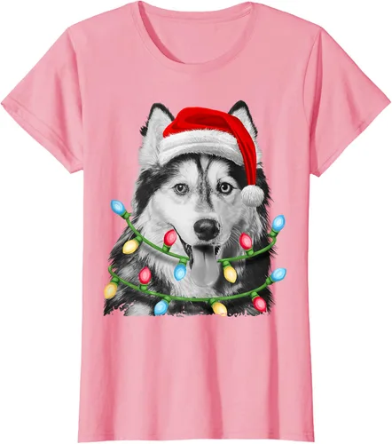 Vista 12 de Camiseta para niños con diseño de hachís siberiano con luces de árbol de Navidad Negro