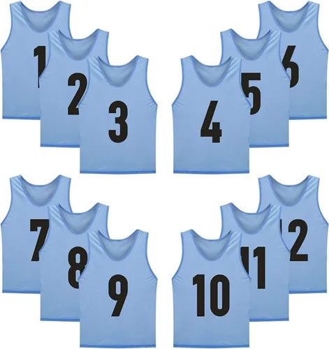 Vista 6 de Paquete de 12 chalecos deportivos para entrenamiento de entrenamiento en equipo para adolescentes y adultos