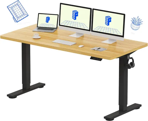Vista 22 de FLEXISPOT EN1 - Escritorio de pie de una pieza, 40"x24" de escritorio sin costuras, eléctrico, altura ajustable para oficina en casa, salas de Negro