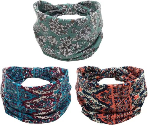 Vista 9 de K-Elewon Paquete de 3 diademas elásticas anchas para mujer, bandas para el cabello para yoga, deportes