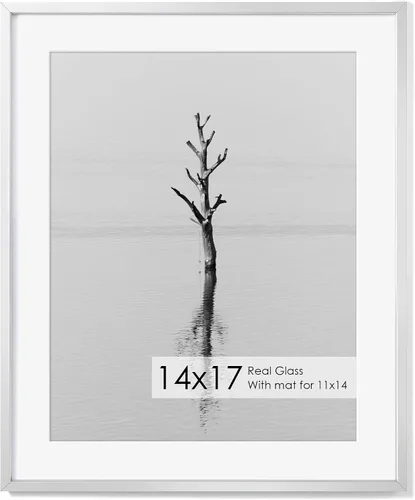 Vista 141 de Fun Memories Marco de Fotos A2 Negro, Marcos de Póster de Metal de Alta Gama de 16.5 x 23.5 pulgadas para Pared, Marco de Fotos A2 con Paspartú A3