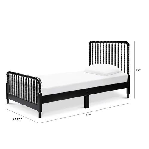 Vista 10 de Davinci Jenny Lind - Cama individual con postes de husillo de madera en ébano - Listones de soporte de colchón incluidos
