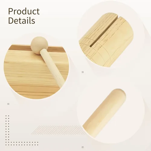 Vista 3 de Portable Percussion Instrument Set – 5 Wooden & 5 Single Tone Blocks, 7.9 X 1.6 X 1.6 Inches, Ideal for Education & Gifting
