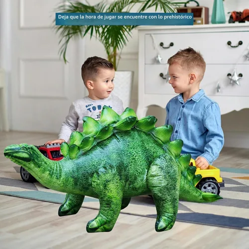 Vista 4 de Jet Creations - Estegosaurio inflable, 46 pulgadas de largo, dinosaurio realista