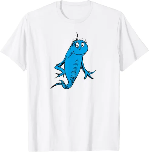 Vista 70 de Dr. Seuss Blue Fish Character - Camiseta con licencia oficial Negro