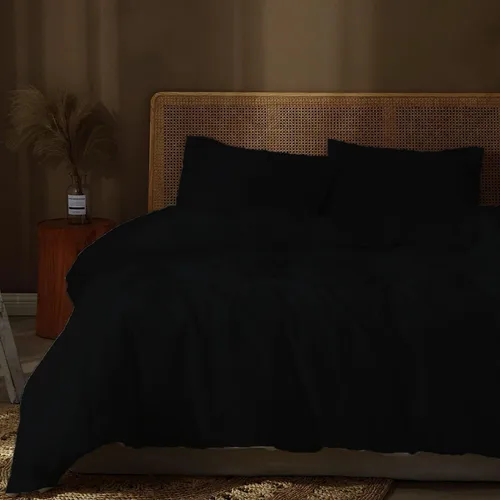 Vista 16 de Juego de funda de edredón de 3 piezas con 2 fundas de almohada, 100% algodón, funda de edredón extra larga para cama de tamaño individual/individual