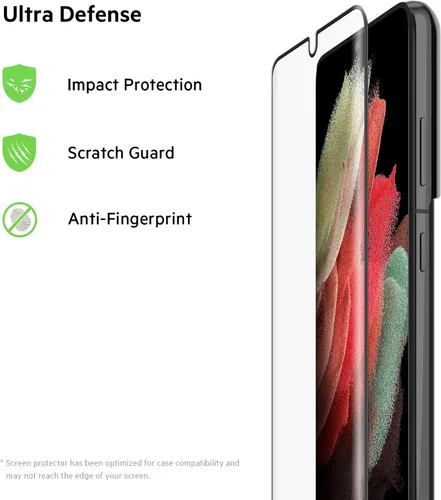 Vista 2 de Belkin ScreenForce - Protector de pantalla templado para Galaxy S21 Ultra, compatible con funda y fácil aplicación