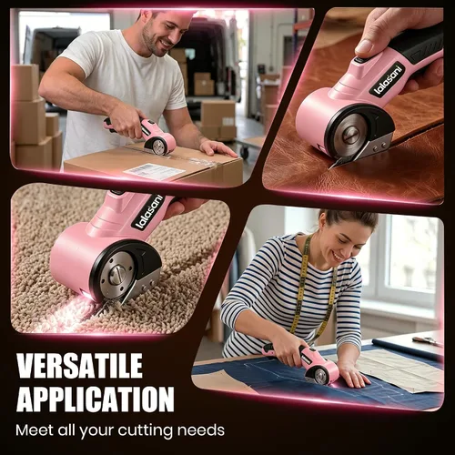 Vista 5 de Cortador de caja eléctrico inalámbrico para cartón, tijeras automáticas Rosa