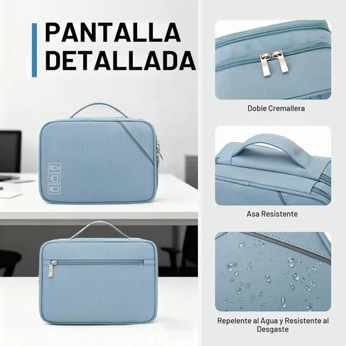 Vista 6 de Lanola Organizador Electrónico, Bolsa Organizadora de Cables de Viaje Funda para Accesorios Electrónicos Estuche de Transporte Bolsa de 2-negro