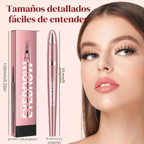 Vista 6 de Microblading - Lápiz de cejas 3D de 4 puntas, resistente al agua, de larga duración, para contornear con trazos finos, maquillaje natural de alta