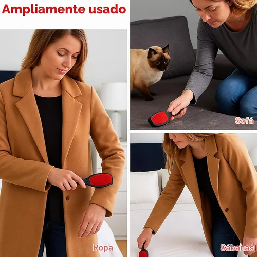 Vista 6 de 2 cepillos de pelusa para ropa, cepillo removedor de pelusa de doble cara, cepillo reutilizable para eliminar pelo de mascotas y cepillo de limpieza