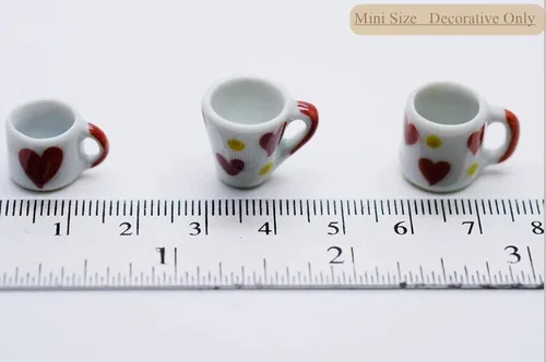 Vista 2 de 15 Mix Falling in Love Taza de café Taza de té Casa de muñecas Miniaturas Food Kitchen por 1 Shop for You No19