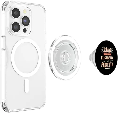 Vista 4 de Elisabetta Idea Regalo Personalizzata Amica Nome Divertente PopSockets MagSafe PopGrip for iPhone