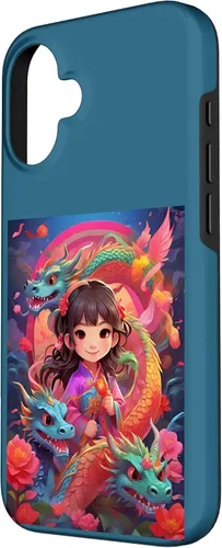 Vista 2 de Funda para iPhone 16 Chinese New Year of the Dragon 2024 Anime