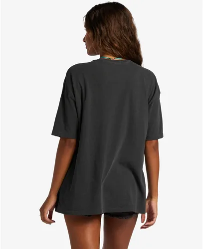 Vista 2 de Billabong Camiseta estampada de manga corta para mujer, Negro Sucio