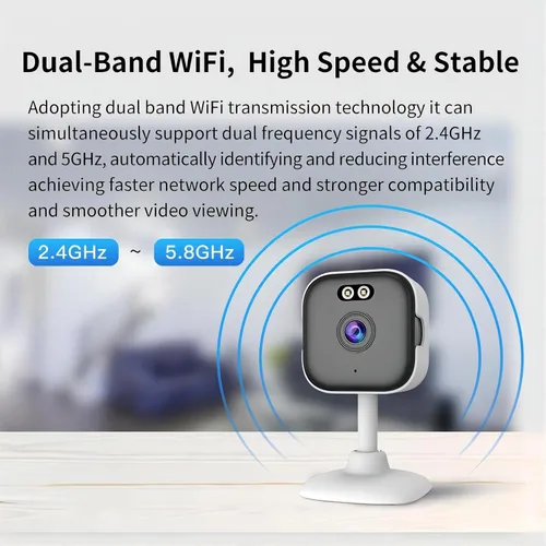 Vista 5 de EVERSECU Cámara WiFi con cable de 5 Ghz 2K, cámaras de seguridad para el hogar de interiores para bebé/anciano/perro/mascota con aplicación