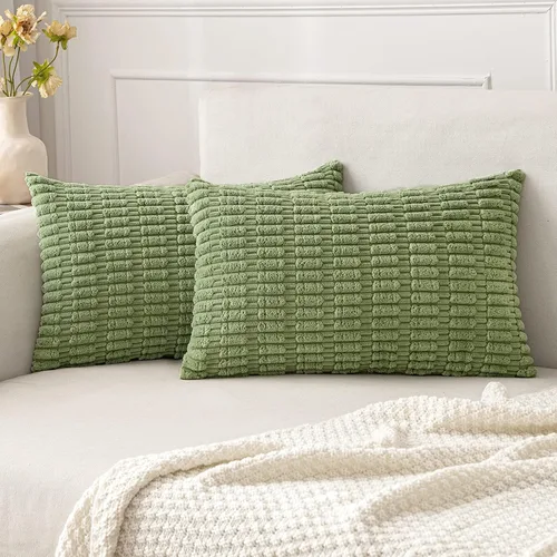 Vista 43 de MIULEE - Paquete de 2 fundas de cojín decorativas de corduroy, modernas y boho, suaves, con rayas, decoración del hogar, sofá, sala de estar, sillón