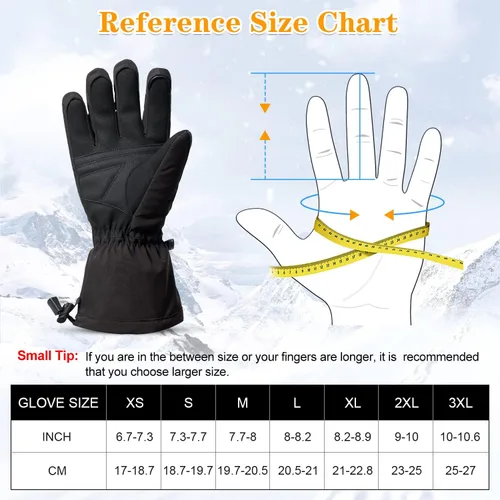 Vista 5 de Guantes térmicos con batería de 7.4 V recargables para hombres y mujeres, recargables para senderismo, esquí, ciclismo, campamento y pesca, guantes