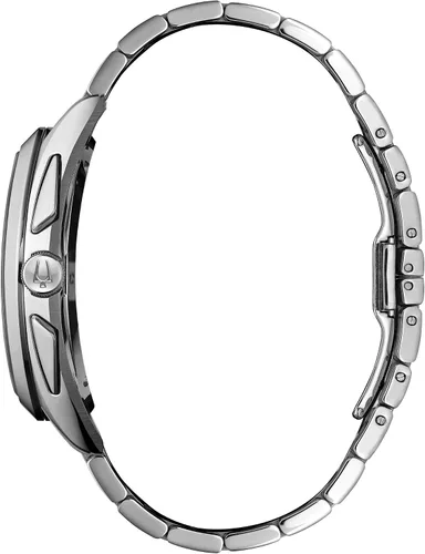 Vista 2 de Bulova Curv Multifunción para hombre de acero inoxidable, tono plateado (Modelo 96A186), plateado, Movimiento de cuarzo