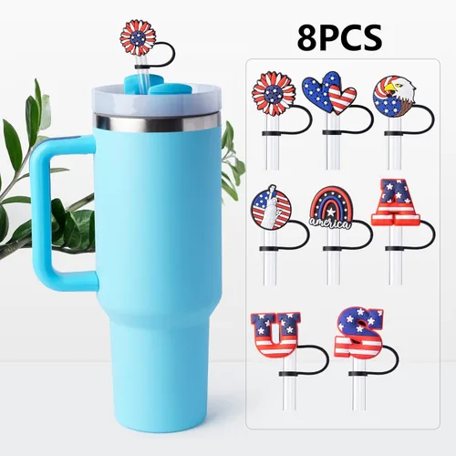 Vista 4 de 8 tapas con pajita para vaso Stanley de 40 oz/30 oz, cubierta de pajita reutilizable de 10 mm, accesorios bonitos para la parte superior