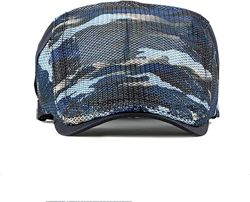 Vista 5 de Newsboy - Gorra de algodón para hombre, diseño de camuflaje, ajustable, ajustable, plano, suave, para caza y golf