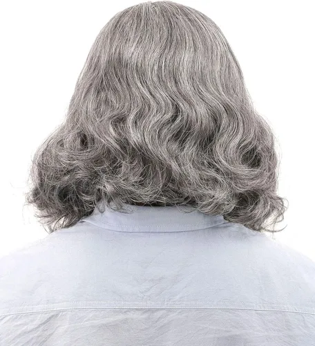 Vista 2 de Peluca y barba para disfraz de Jesús para hombres, accesorio para el pelo