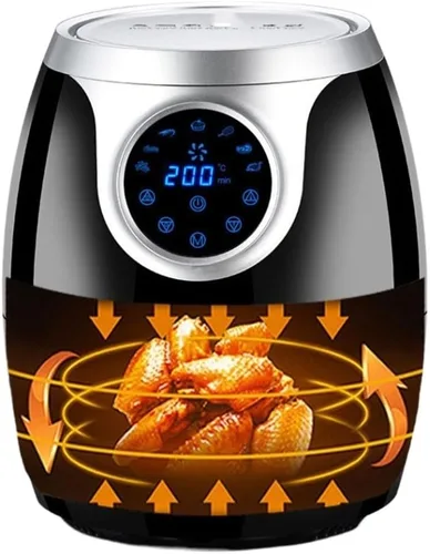Vista 4 de Freidora de aire, freidora eléctrica de aire caliente de 4.8 cuartos de galón, cocción en horno con control de temperatura, 7 preajustes, pantalla