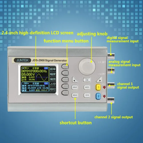 Vista 6 de JDS2900 DDS generador contador 15MHz 30MHz 40MHz 50MHz 60MHz alta exactitud Dua canal Función de onda arbitraria Generador Medidor de frecuencia