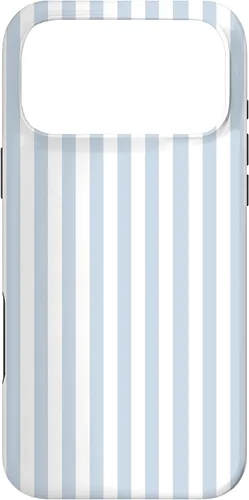 Vista 22 de Funda con patrón geométrico de rayas blancas y azul claro para iPhone 17