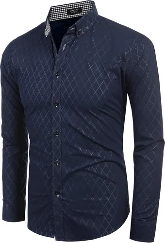 Vista 3 de COOFANDY Men's Business Dress Shirt Long Sleeve Casual Slim Fit Button Down Shirt