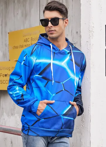 Vista 2 de RAISEVERN Sudadera con capucha para hombre y mujer, con estampado 3D, forro polar, manga larga, sudadera con capucha