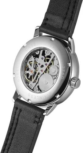 Vista 6 de FORSINING Reloj de pulsera mecánico de estilo deportivo analógico para hombre con correa de cuero