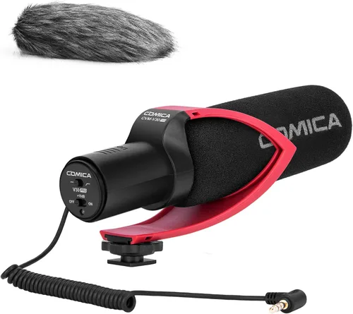 Vista 10 de COMICA CVM-V30PRO Micrófono de escopeta, micrófono de video profesional súper cardioide con soporte de choque, kit de micrófono de cámara