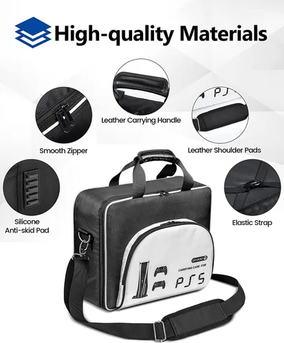 Vista 3 de DEVASO PS5 Carrying Case, Travel Case for Playstation 5 Console and PS5 DiskDigital Edition, Large Capacity Storage Bag for