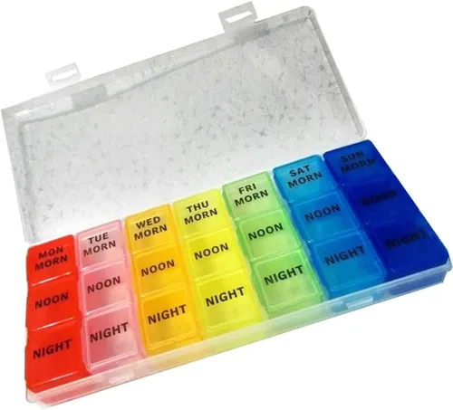Vista 9 de Compartimentos grandes Pastillero de viaje Meds Pastillero De Viaje Divisor de Medicamentos Portátil Organizador de Medicamentos Caja